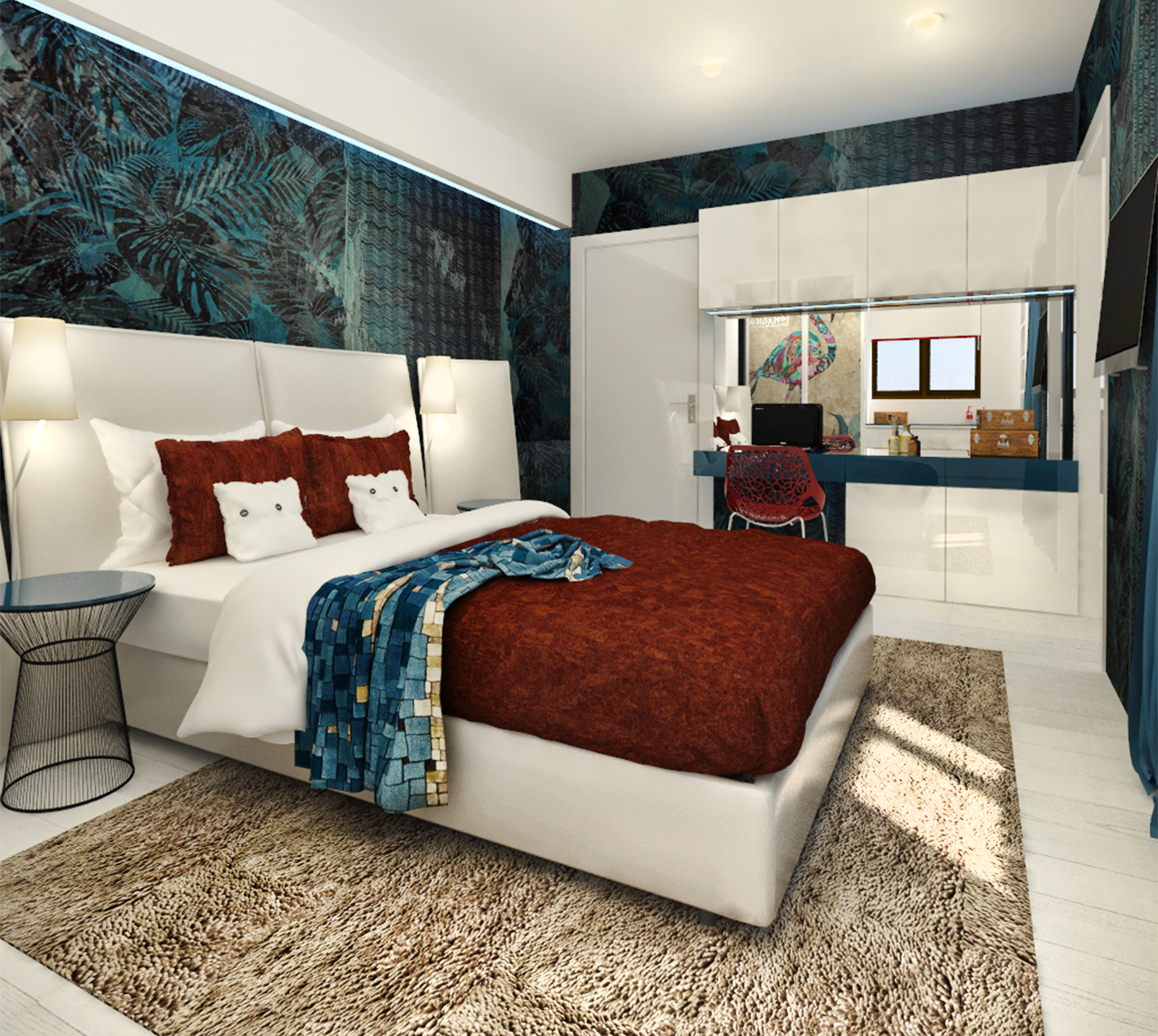 Colourful Bedroom Design Black Fox Interiors